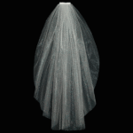 Brúðarslör einfalt m/ skornum kanti