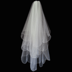 Brúðarslör tvöfalt m/bugðum