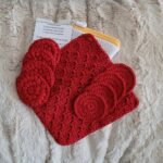 Margnota andlitsskífur og þvottastykki. Gjafapakkning - rautt