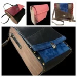 VAKA - leðurtaska með harðviðar-hliðum